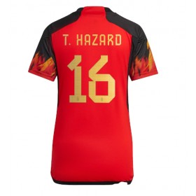 Damen Fußballbekleidung Belgien Thorgan Hazard #16 Heimtrikot WM 2022 Kurzarm